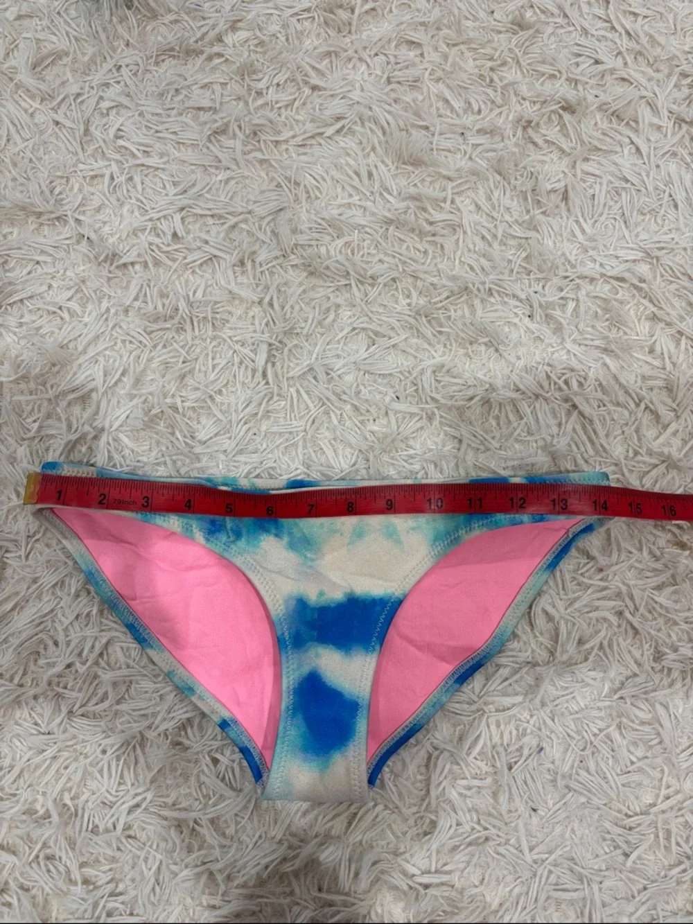 triangl swimwear Blue Tie-Dye & Pink Lined Bikini Bottoms